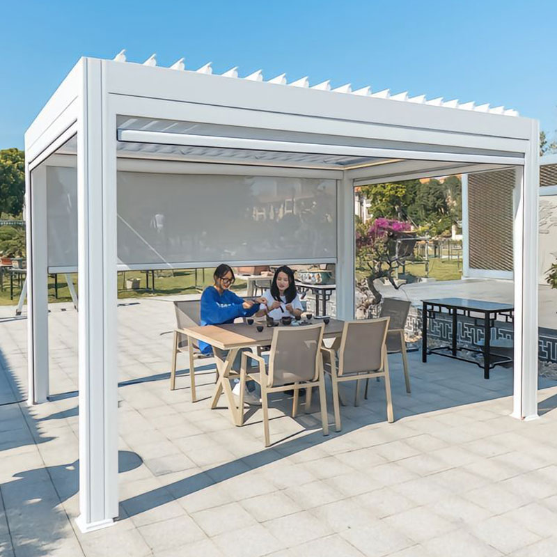 Motorised Retractable Aluminium Louvered Tectum Pergola